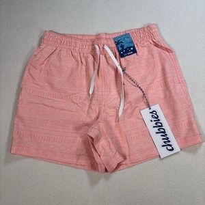 NEW Chubbies The Skedaddles Classic Swim Trunks Mens M Pink Geometric Mesh Lined